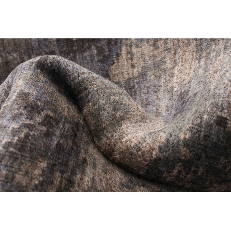 Momsen One-of-a-Kind 4'10" X 7'3" 2010s Viscose Area Rug in Grey