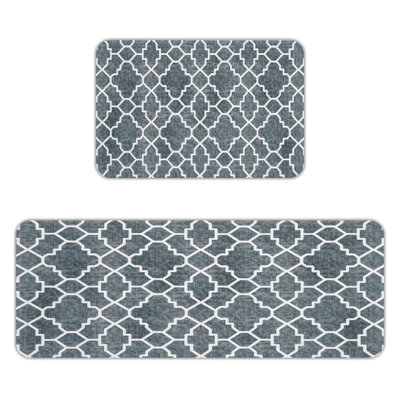 Ensemble de 2 tapis marocains à texture de grille marocaine