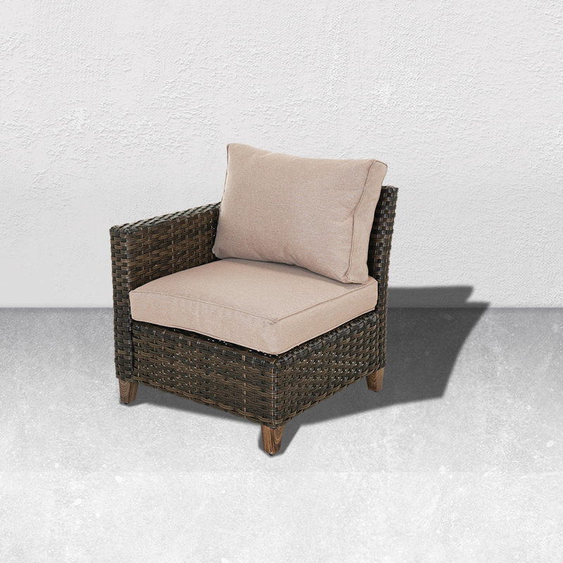 Chaise de patio avec coussins Umeh Design, Accoudoir droit beige