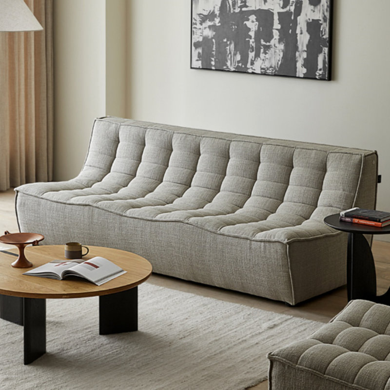 Designer Waffle-Pattern Armless Sofa