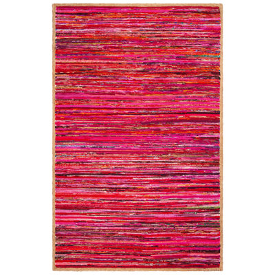 Tapis abstrait en coton et jute tissés à la main Naveen