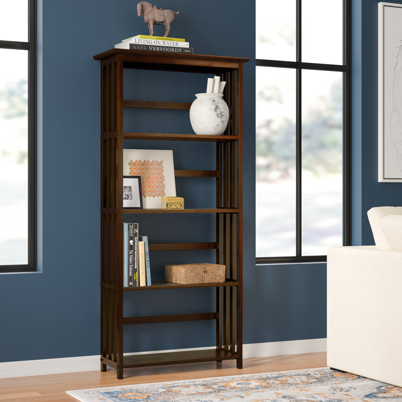 Bibliothèque en bois massif Tou, Noyer, (4 tablettes) H 61 po x l 30 po x P 12 po