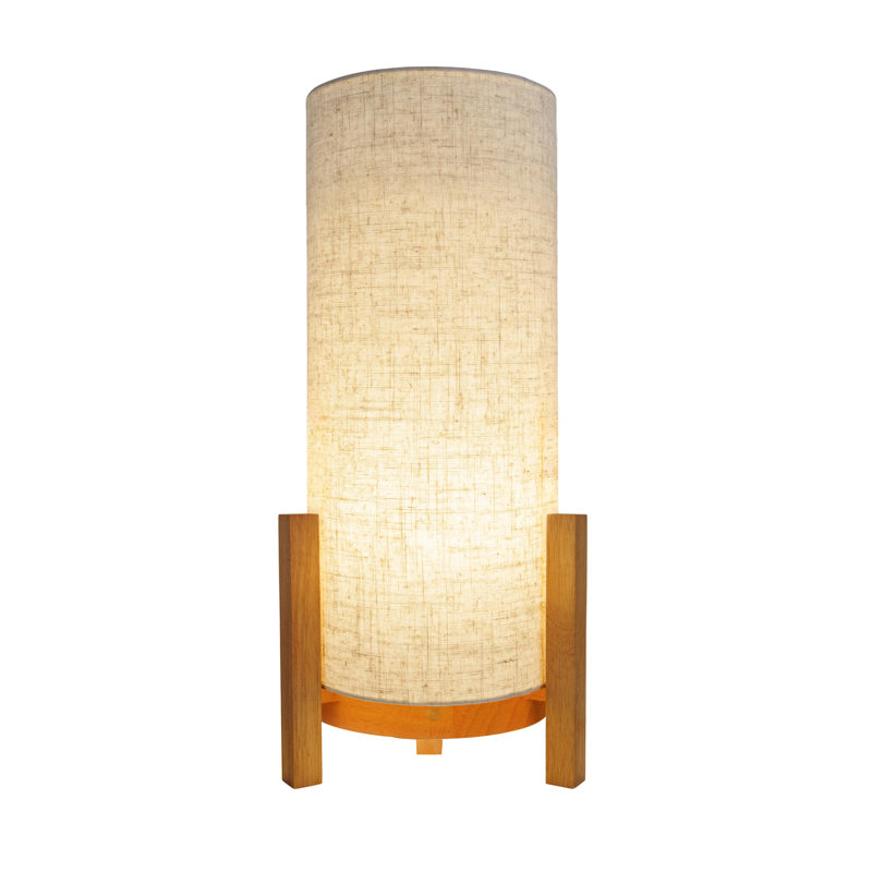 Bulman Wood Standard Table Lamp Lamp, Cream, Brown, 48cm H x 18cm W x 18cm D