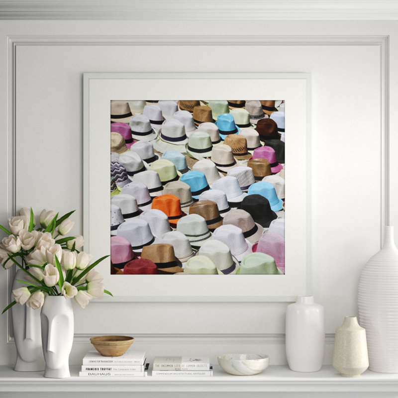 Chapeaux' Framed Photographic Print on Glass