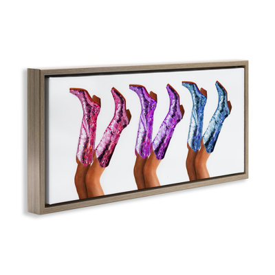 Trendy Glam Cowgirl Boots Floating Frame, design by Amanda Greenwood