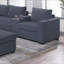 Ensemble de canapé-lit modulaire moderne et fonctionnel en velours côtelé gris foncé-37937493