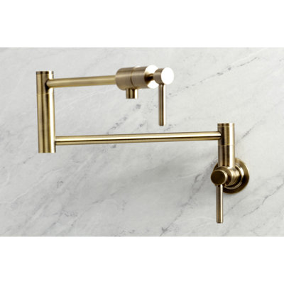 Kingston Brass Manhattan Two-Handle 1-Hole Wall Mount Pot Filler Faucet