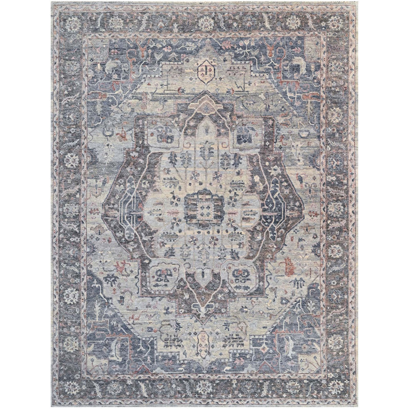 Tapis rectangulaire en laine noué à la main, Rectangle 12 pi x 15 pi