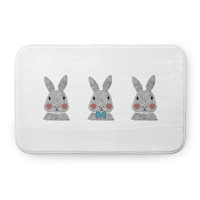 Tapis de bain Byrdsong, L 21 po x L 34 po, Bleu sarcelle