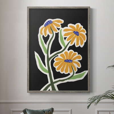 Pop Flowers I, reproduction encadrée - bois massif