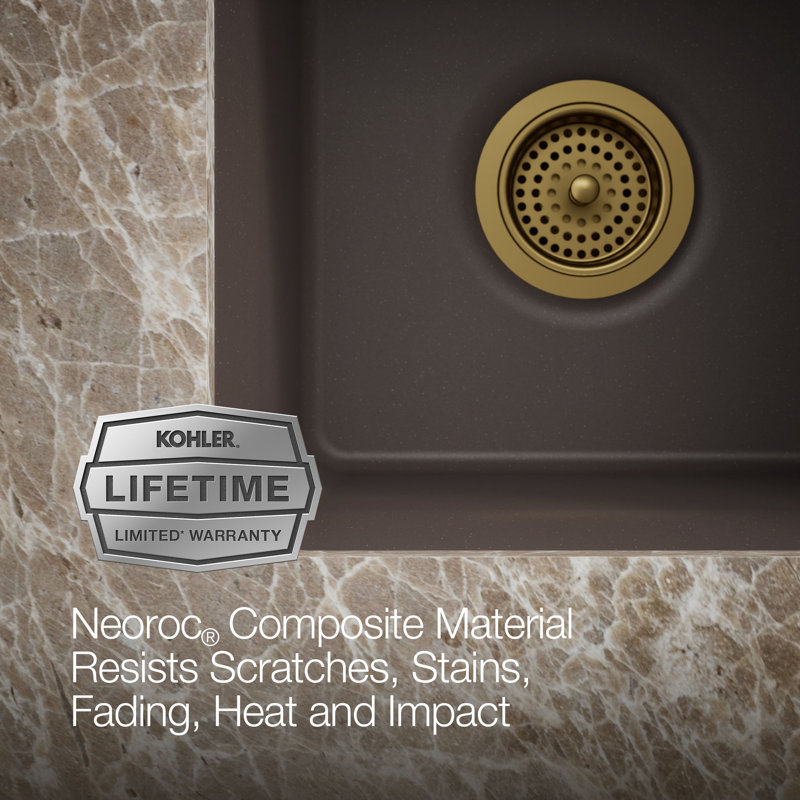 Cairn® 15 L x 15 W Neoroc® Undermount Bar Sink, Matte Brown