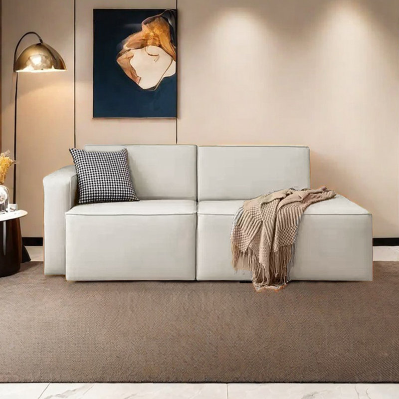 Chaises longues confortables en similicuir Comfy, Orienté à gauche (vu de face), Beige