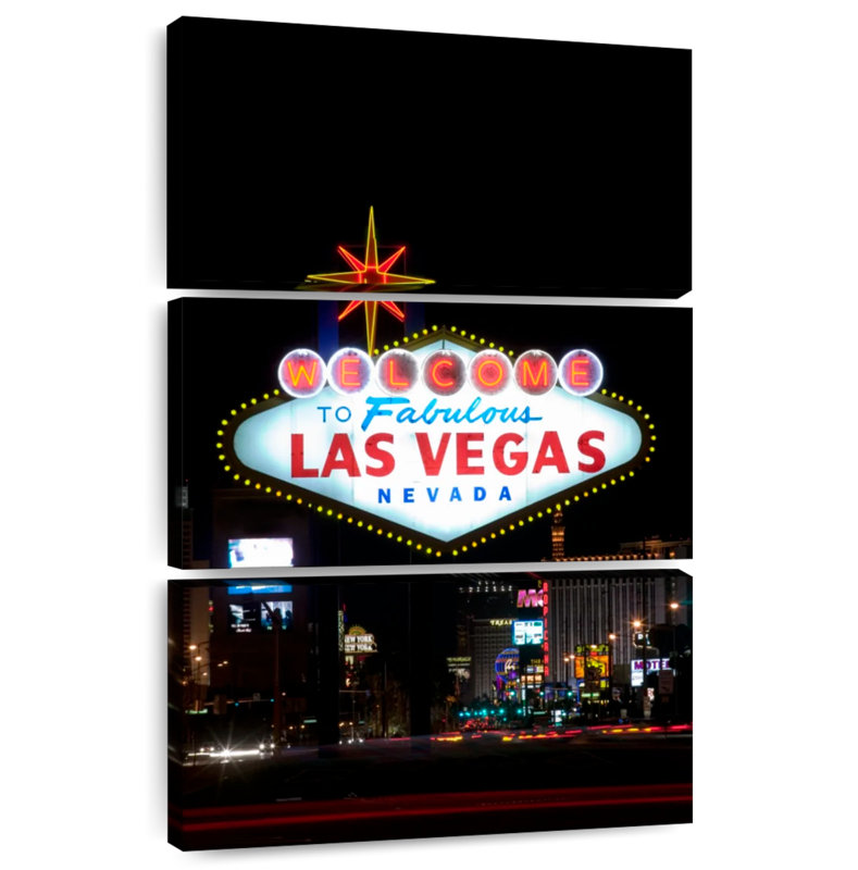 Nicci Las Vegas Sign At Night, 45" H x 28" W