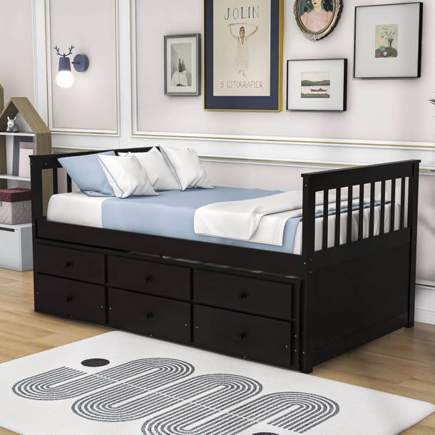 Harriet Bee Hillam Solid Wood Mate's & Captain's Bed with Trundle by ...