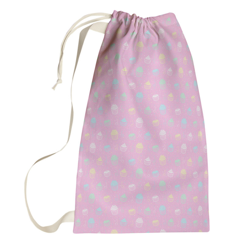 Leffel Fabric Laundry Bag with Handles, Large (76.5" H x 29.5" W x 1.5" D), Pink/Teal/Yellow