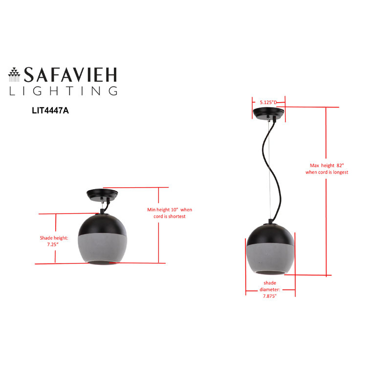 Luminaire sphère suspendu 1 lumières simple Driskill