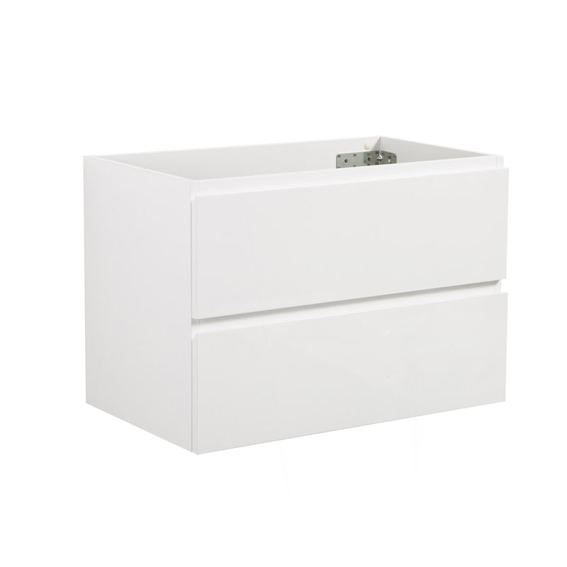 Armoire murale SANS lavabo, couleur blanche, avec deux tiroirs, pré-assemblée, Blanc, 30", Blanc
