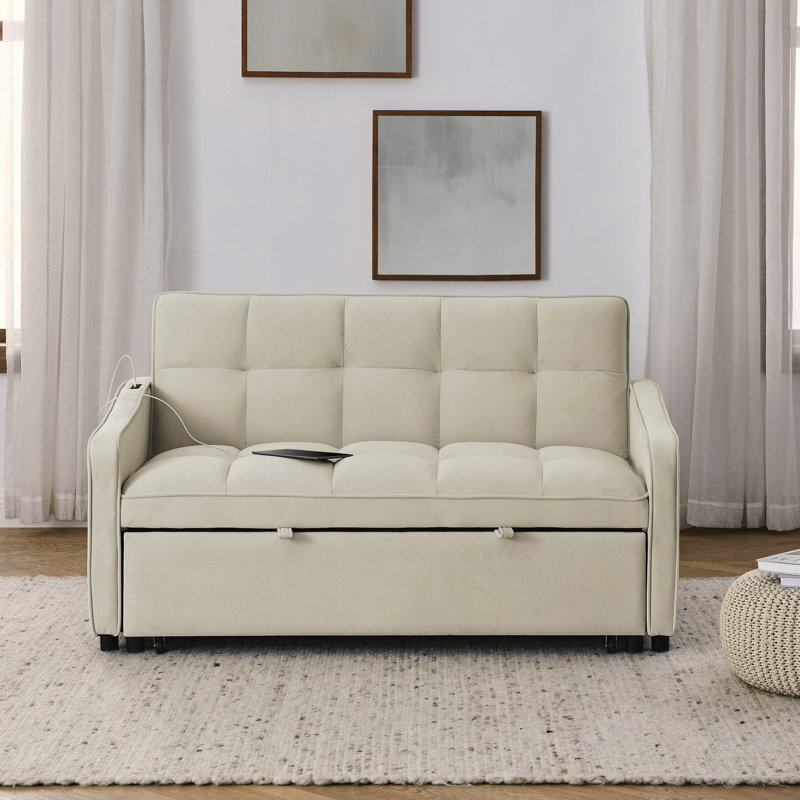 Canapé-lit avec causeuse Loveseat, Beige
