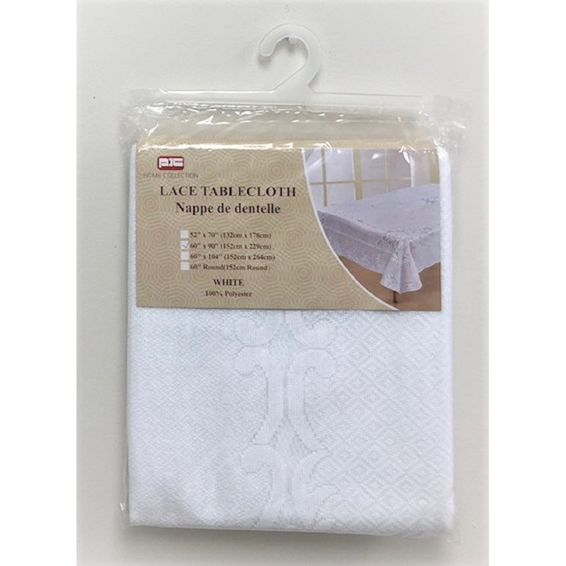 Nappe Lace (52 x 70 po) - Blanc, L 90 po x l 60 po