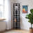 Tritan 4 Tier Open Shelves Metal Corner Bookcase in Black/Dark Brown, 61.33" H X 15.38" W X 10.85" D