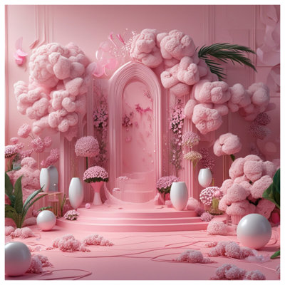 Édredon arche floral rose