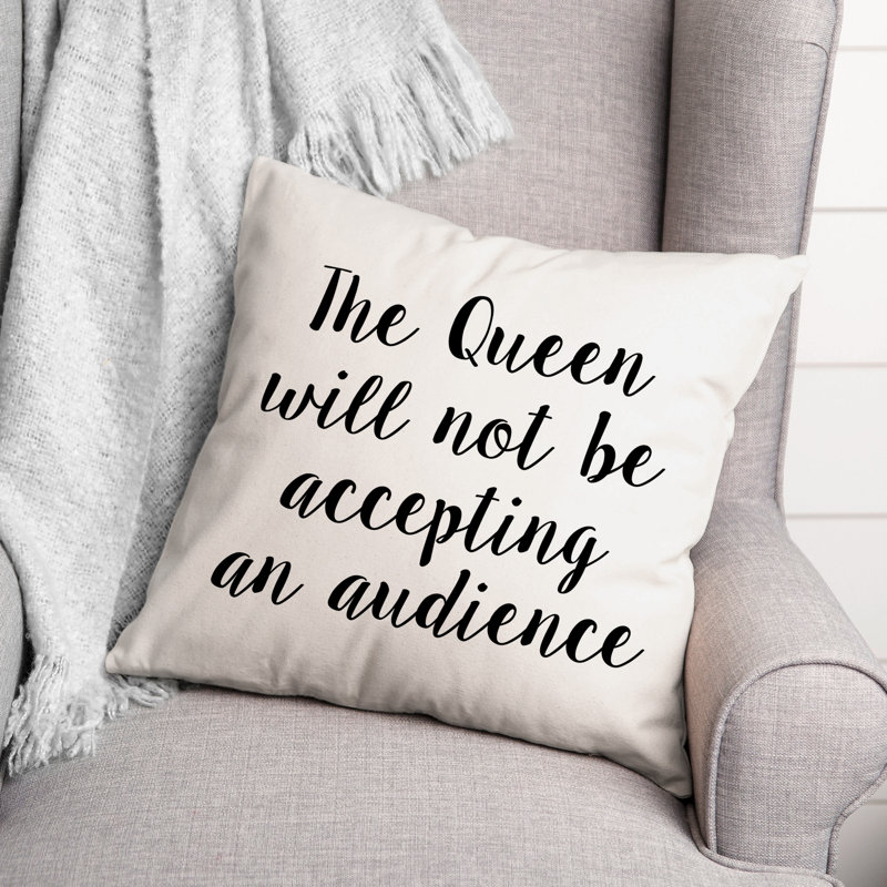 Coussin décoratif noir et blanc The Queen Will Not Accept