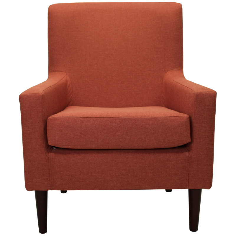 Donham Upholstered Armchair, Jitterbug Mango Performance Basketweave, Black