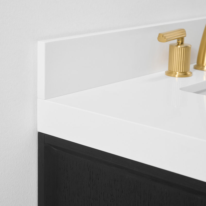 Momo 36" Freestanding Standard Single Bathroom Vanity with Top, Black Oak, 48"