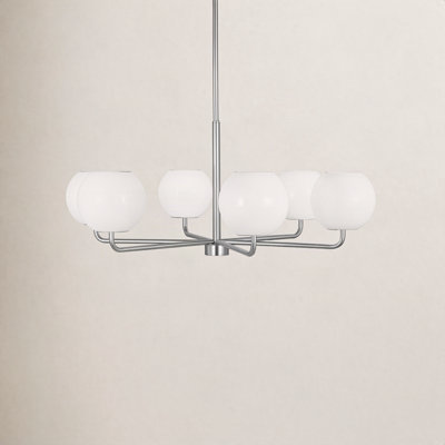 Jorund 6 - Light Steel Dimmable Shaded / Spider Chandelier