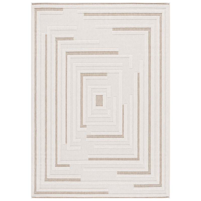 Tapis d'intérieur / extérieur à motif géométrique Roslyn Clemons, Rectangle 4pi x 6 pi