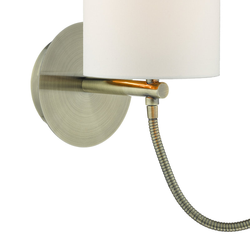 Wolcott LED Swing Arm Sconce, Antique Brass
