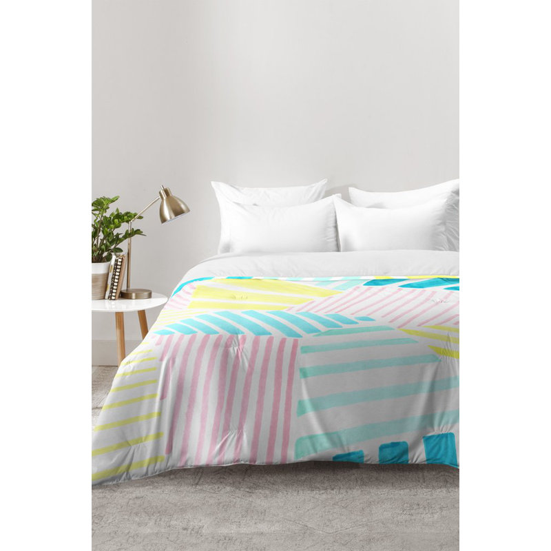 Ensemble d'édredon à rayures, Édredon double / grand + 2 taies décoratives sta