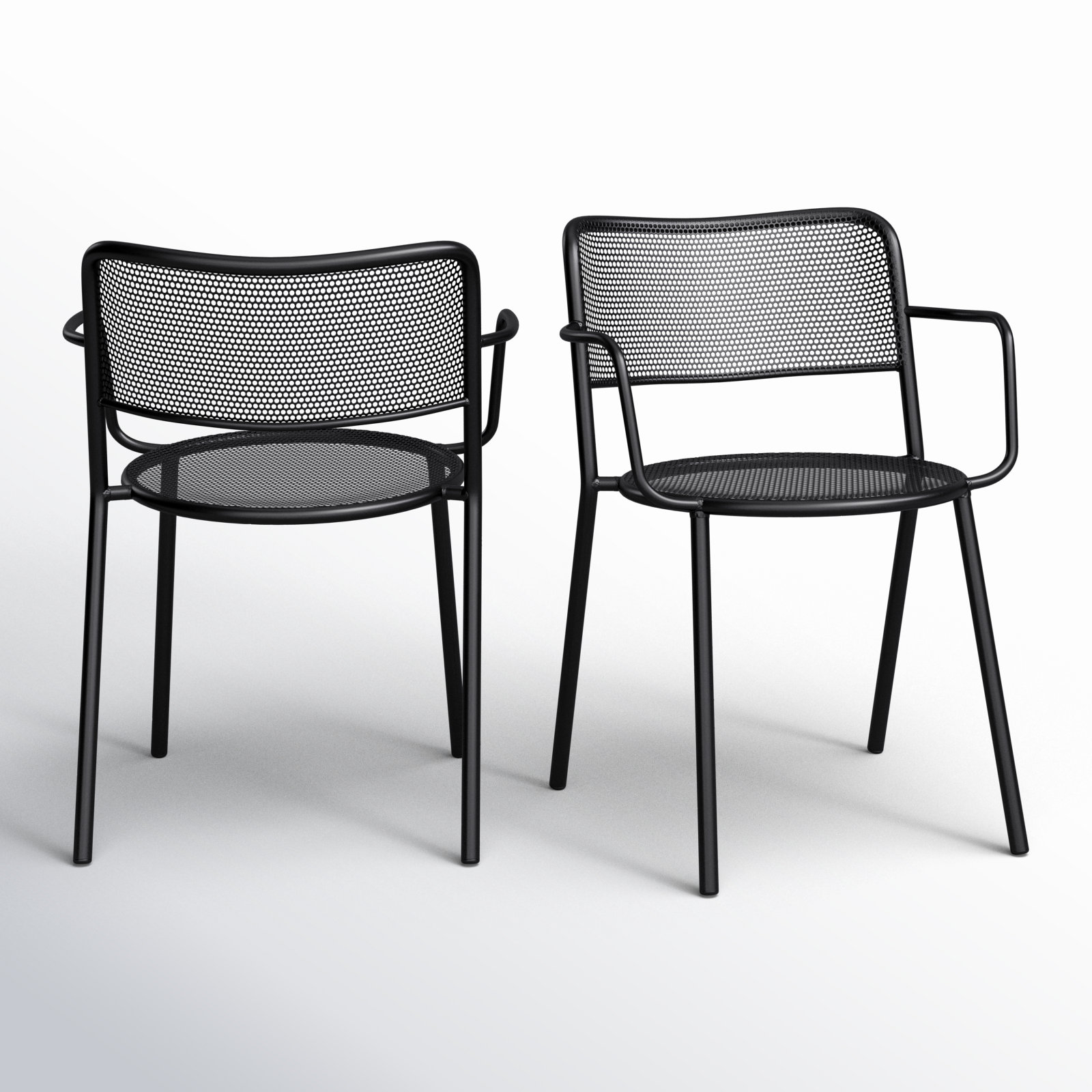 Wimberley Outdoor Armchair In Black - Set Of 2, Black