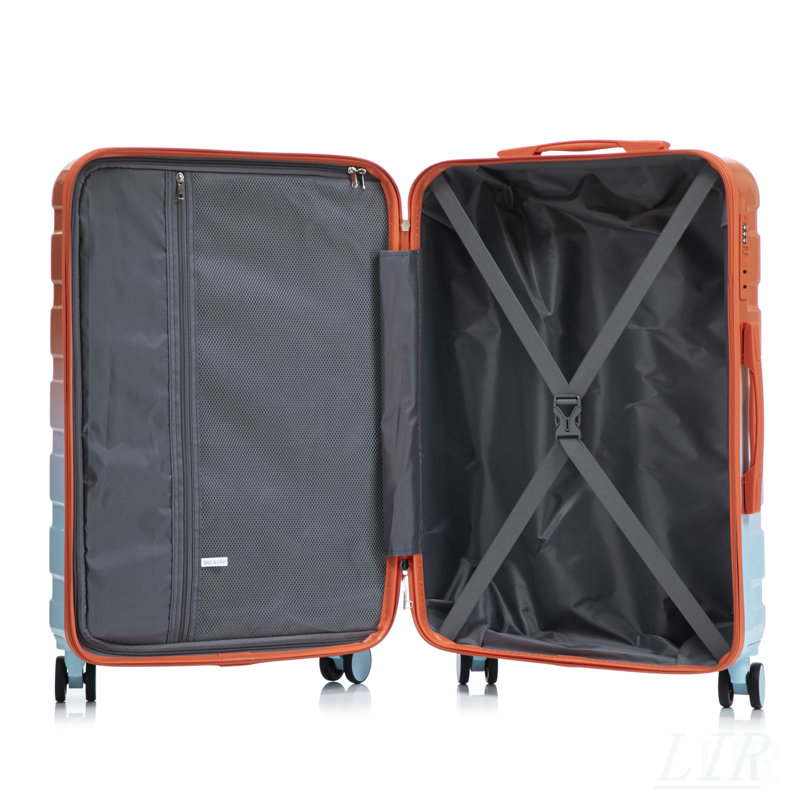 Ensemble de 3 valises à roulettes pivotantes en PC avec couleur dégradée et serrure à combinaison pour un voyage sans stress