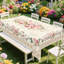 Nappe rose et rose floral - Nappe lavable en tissu, nappe de salle à manger décorative pour la cuisine et la salle à manger, convient aux tables rectangulaires, durable, décor de maison de campagne / moderne pour un usage quotidien-1114933605