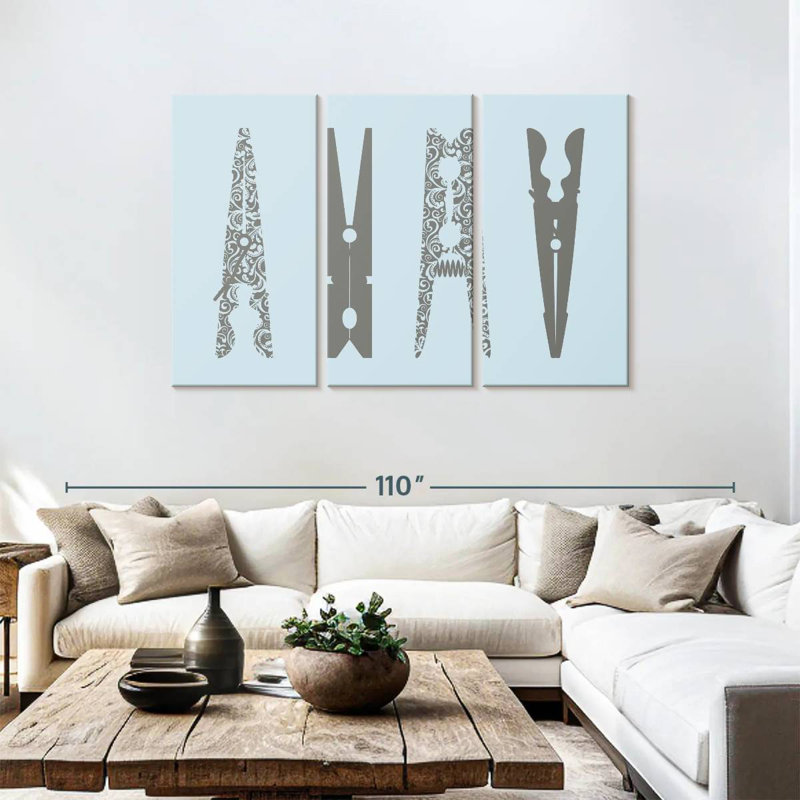 Kerner Ornate Clothespins, 48" H x 74" W