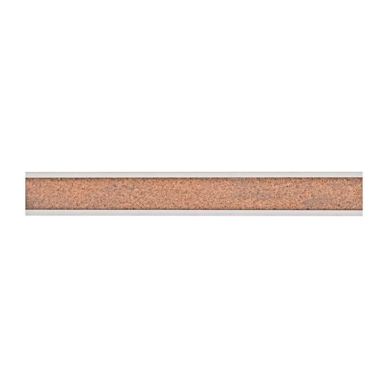 Satin Aluminum and Cork Wall-Mount Display Rail