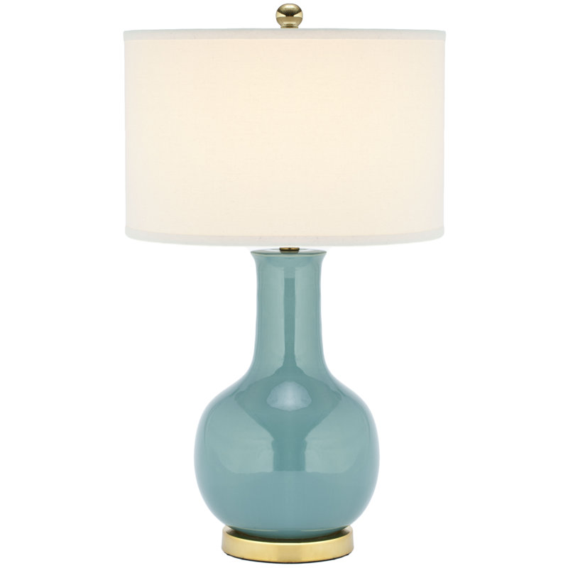 Jenna Ceramic Table Lamp, Light Blue