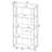 Loomis Whitewashed Grey 4-Shelf Bookshelf