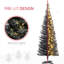 Arbre de Noël artificiel de 59,1 po de hauteur avec 160 lumières, 294 pointes, grand arbre de décoration noir de 5 pi