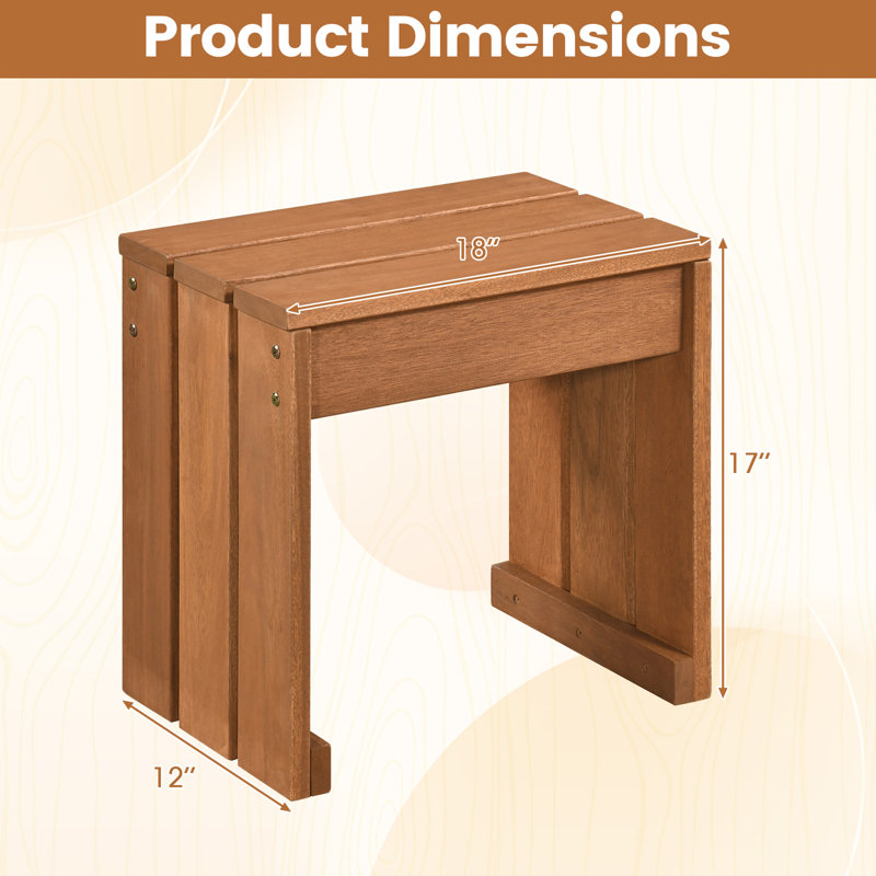 Outdoor Garden Bench, 17" H x 18" W x 12" D