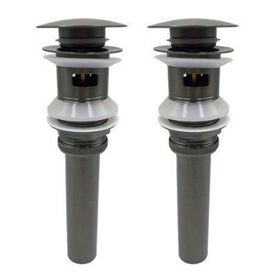 Bathroom Sink Pop Up Drain With Overflow,Stainless Steel,Two Pieces