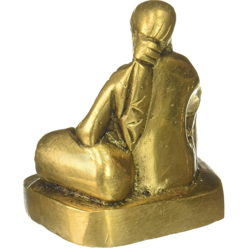 Statue en laiton fabriquée à la main Shirdi Sai Baba, figurine assise de 2,75 po, décor de dévotion traditionnelle indienne pour l'autel et la salle de méditation