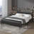 Modern Upholstered Platform Bed with a Starry Sky Projector, Built-in Storage Bench, Convenient Charging Station, Easy Assembly-240340903-240340900
