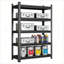 Étagère de rangement réglable en métal noir mat à 5 niveaux 39,37 x 19,68 x 63 pouces pour le garage et l'organisation à la maison