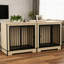 Meuble cage pour chien avec deux pièces, espace de rangement de taille moyenne, plateau amovible à double cage avec structure portante et morsure, taille TG pour chiens, fabrication en métal