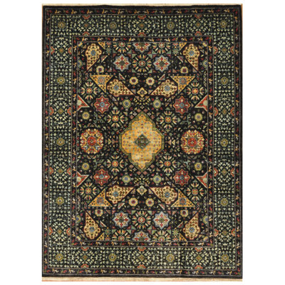 Bungalow Rose Hand-Knotted Mamluk Wool Rug