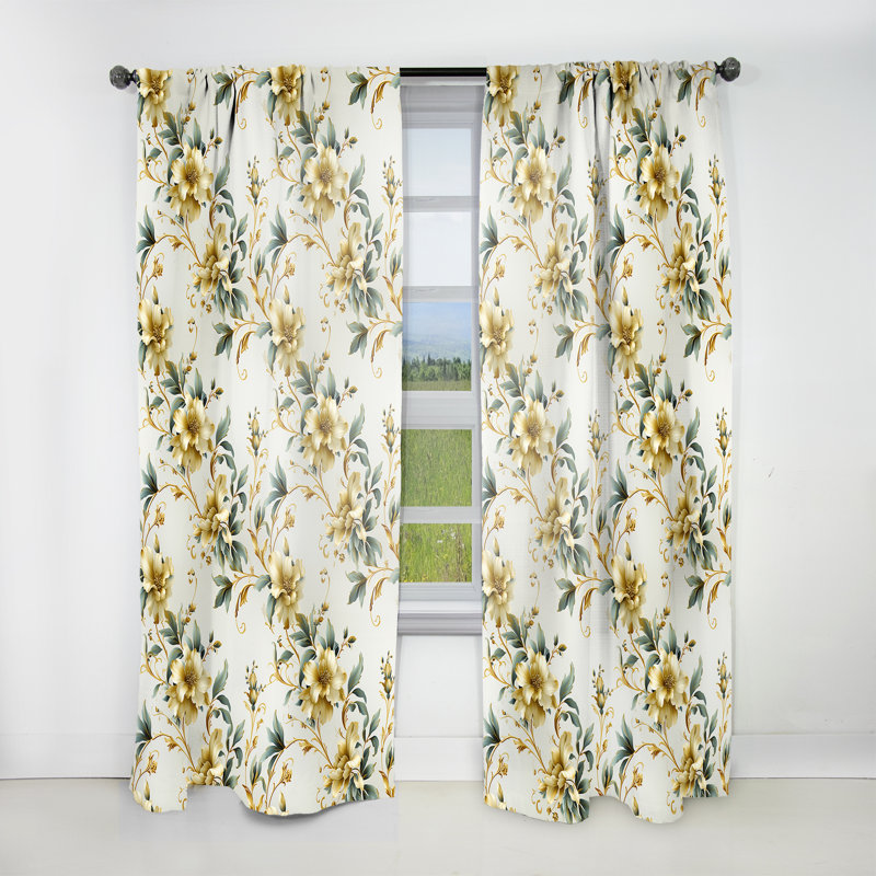 Celina Vintage Ornamental Frames Victorian Pattern V - Bohemian Velvet Curtain - Room Darkening - 1 panel, 52" W x 84" L