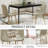 34.6"H Linen Upholstered Dining Chair Side Chairs With Metal Legs