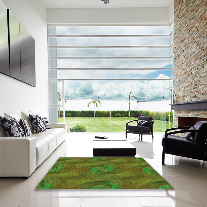 Tapis vert en laine, Carré 4 pi